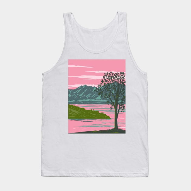 Lake Havasu in California and Arizona USA WPA Art Poster Tank Top by retrovectors